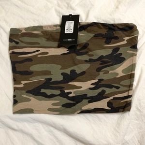 Fashion Nova Camo Bandeau Top Size L